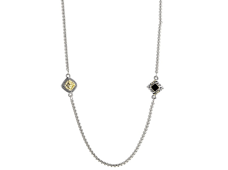 Black Resin Two-Tone Endless Necklace