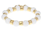 Gold Tone Stretch Set of Three Bead Bracelet