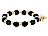 Gold Tone Stretch Set of Three Bead Bracelet