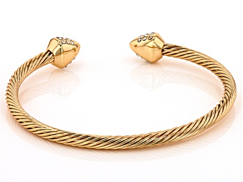 Gold Tone Crystal Cuff Bracelet