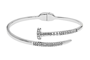 White Crystal Gold Tone 
