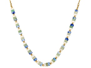 Gold Tone Resin & Bead Necklace