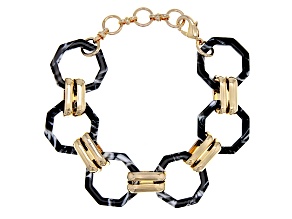 Acrylic Gold Tone Bracelet