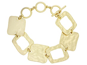 Gold Tone Matte Toggle Bracelet