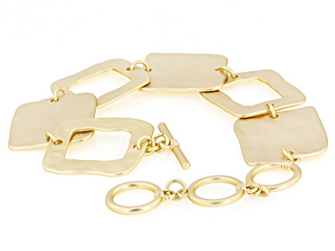 Gold Tone Matte Toggle Bracelet