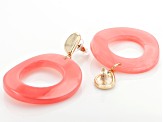 Multi-Color Resin Gold Tone Set of 3  Earrings