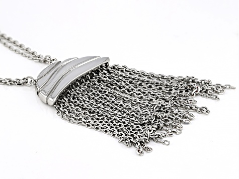 Silver Tone Tassel Necklace