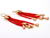 Seed Bead Gold Tone Necklace & Earring Set