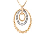 White Crystal Two-Tone Textured Necklace & Earring Set