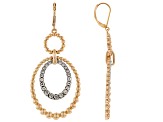 White Crystal Two-Tone Textured Necklace & Earring Set