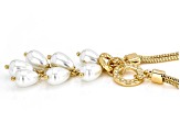 Pearl Simulant Gold Tone Drop Necklace