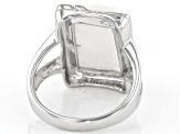 White Rainbow Moonstone Rhodium Over Sterling Silver Ring