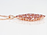 Pink color shift garnet 18k rose gold over silver pendant with chain 5.05ctw