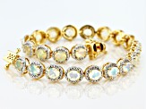 Multicolor Ethiopian Opal 18k Yellow Gold Over Sterling Silver Bracelet 4.05ctw