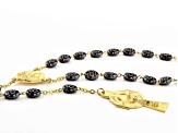 Pre-Owned Glass Gold-Tone Over Brass Shamrock Rosary