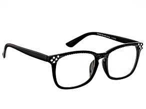 Pre-Owned Crystal Black Frame Reading Glasses 1.50 Strength