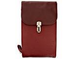 Pre-Owned Red Faux Leather Crossbody Phone Bag