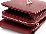 Pre-Owned Red Faux Leather Crossbody Phone Bag