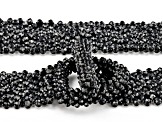 Pre-Owned Black Spinel Beaded Stretch Belt