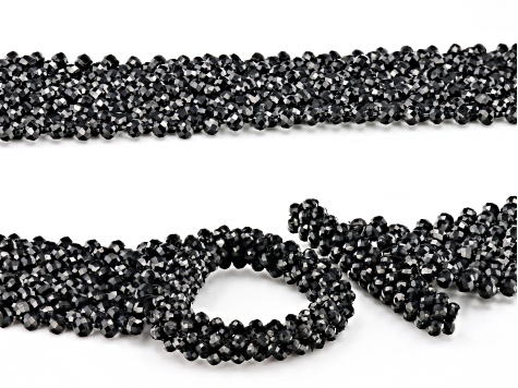 Pre-Owned Black Spinel Beaded Stretch Belt