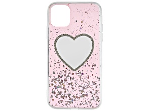 Pre-Owned  iPhone 11 - White Crystal Pink Heart Cell Phone Case
