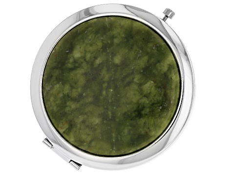 Pre-Owned Connemara Marble Silver Tone Compact Mirror
