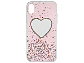 Pre-Owned  iPhone XR - White Crystal Pink Heart Cell Phone Case