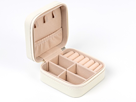 Ivory Travel Size Jewelry Box with Cleaning Cloths & 40 Piece
