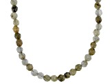 Gray Labradorite Bead Strand 10k Yellow Gold Necklace