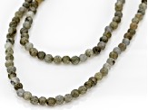 Gray Labradorite Bead Strand 10k Yellow Gold Necklace