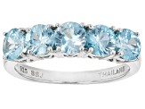 Blue Cambodian Zircon Rhodium Over Sterling Silver Ring 1.95ctw