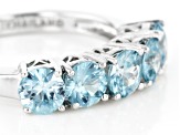 Blue Cambodian Zircon Rhodium Over Sterling Silver Ring 1.95ctw