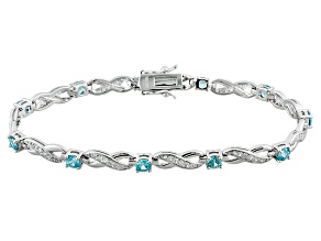 Zircon Bracelets Affordable Jtv Blue Zircon Sterling Silver Bracelet 4 58ctw