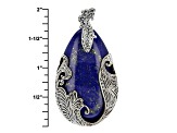 Blue Lapis Lazuli Sterling Silver Solitaire Enhancer With Chain