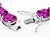 Purple Lab Created Color Change Sapphire Rhodium Over Silver Tennis Bracelet 88.22ctw