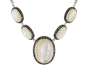 White Mother-Of-Pearl Sterling Silver Necklace