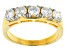 White Fabulite Strontium Titanate 18k Yellow Gold Over Sterling Silver 5-Stone Ring 1.75ctw