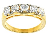 White Strontium Titanate 18k Yellow Gold Over Sterling Silver 5-Stone Ring 1.75ctw