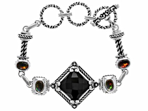 Black Onyx Sterling Silver Bracelet 1.80ctw