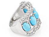 Blue Sleeping Beauty Turquoise Rhodium Over Sterling Silver Ring 1 ...
