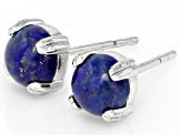 Blue Lapis Lazuli Platinum Over Sterling Silver Stud Earrings with Box
