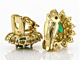 Green Sakota emerald 18k yellow gold over sterling silver clip-on earrings 3.83ctw