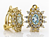 Sky Blue Topaz 18k Yellow Gold Over Sterling Silver Earrings 3.61ctw