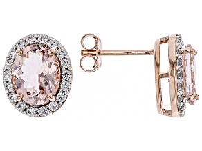 Peach Morganite 18k Rose Gold Over Sterling Silver Earrings 3.44ctw