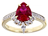 Red Lab Created Ruby 18K Yellow Gold Over Sterling Silver Ring 2.31ctw