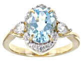 Sky Blue Topaz 18K Yellow Gold Over Sterling Silver Ring 3.27ctw