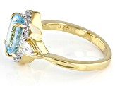 Sky Blue Topaz 18K Yellow Gold Over Sterling Silver Ring 3.27ctw