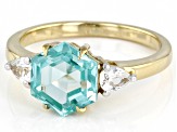 Green Lab Created Spinel 18k Yellow Gold Over Sterling Silver Ring 3.13ctw