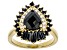 Black Spinel with Round White Zircon 18k Yellow Gold Over Sterling Silver Ring 2.88ctw