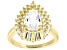 White Lab Created Sapphire 18k Yellow Gold Over Sterling Silver Ring 3.08ctw